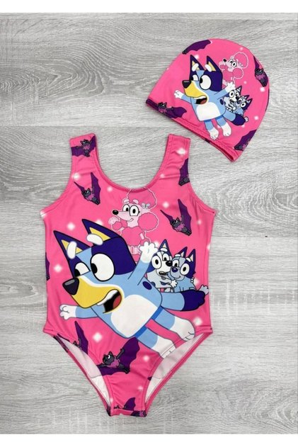 Girl's Pink Bluey Boneli Swimsuit Summer Holiday Wear