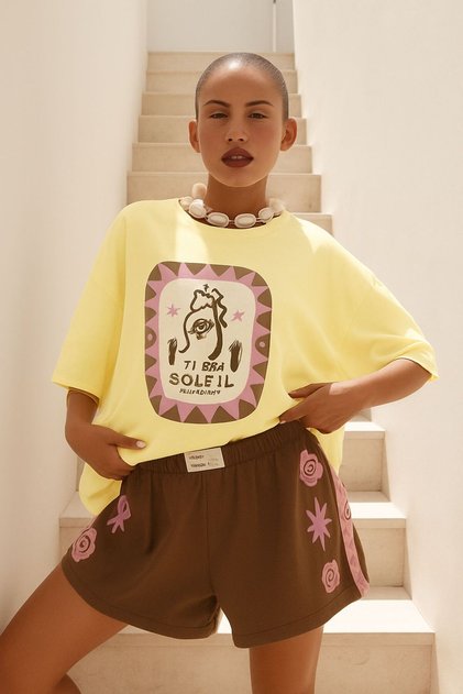Tibrail Printed T-Shirt Oversized Unisex T-Shirt 2Pv1