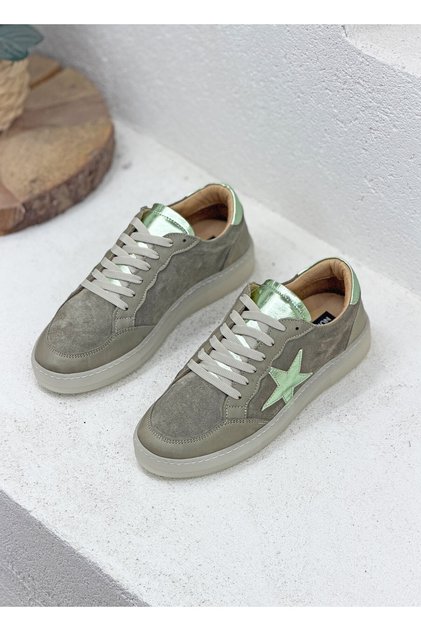 26Y-055-7076 Yani Star Detail Genuine Leather Daily Sneaker Sports Shoes for Women