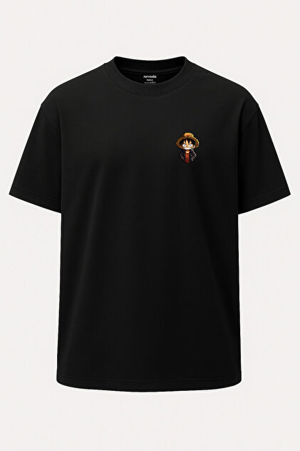 Oversize Monkey D Luffy One Piece Style Printed T-Shirt - Wide Cut.