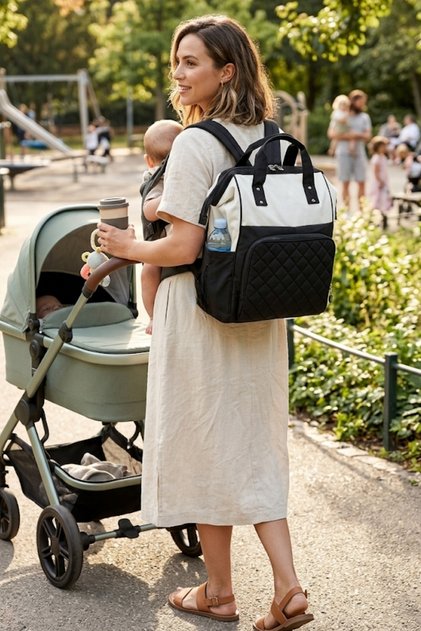 -07 Klinkır Mother Care Baby Bag Mother Bag Backpack Black