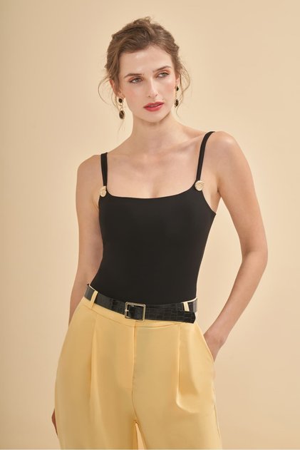 Çift İp Askılı Body Bluz