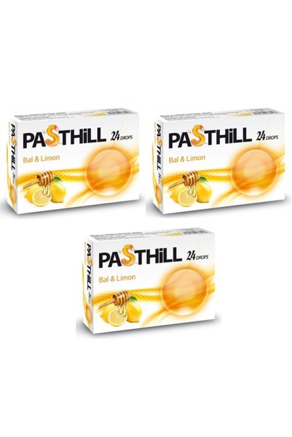 Pasthill Bal Ve Limon 24 Adet Boğaz Pastili 3 Kutu