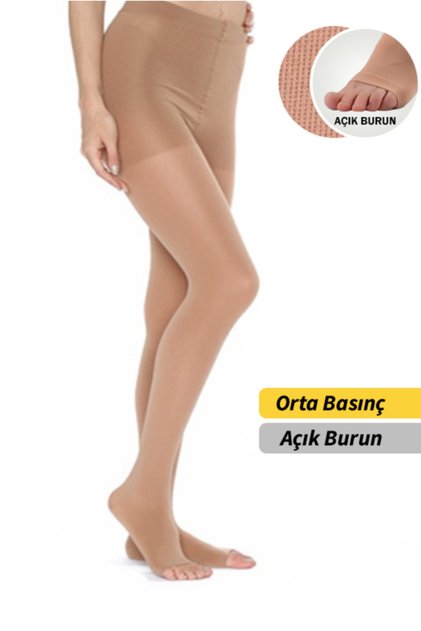 ® Diz Üstü Açık Burun Orta Basınç Varis Çorabı Ccl 2