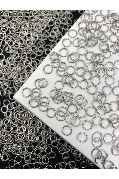 25Gr Nickel / Silver Color 6mm Metal Jewelry Making Ring, Clip Ring (~400 Pieces)