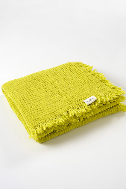 100X120Cm Organic 4 Layer Pistachio Green Color Muslin Blanket Brighton