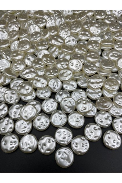 25gr Cream Color 16mm Flat Flat Luxury Coated Formless Baroque Plastic Pearl Beads #100 (~30 Pieces)