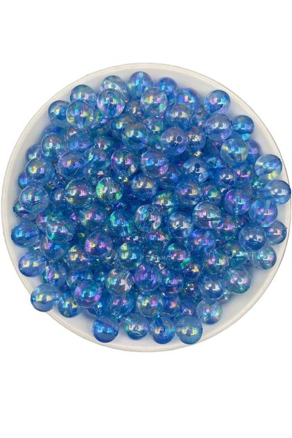10mm Blue Color Janjanli Ball Acrylic Beads, Jewelry, Bag Making Beads (50Gr,~80 Pieces)