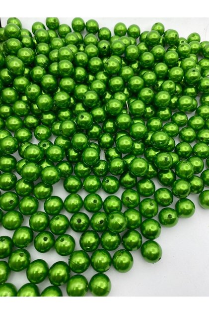 14mm Green Color Plastic Pearl Beads, Bag and Jewelry Making Beads (100 Gr,~65pcs)