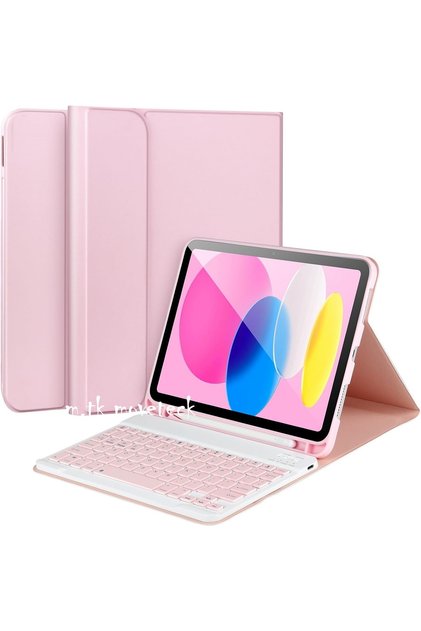 İpad Air 4/5/6/7 Nesil Air 11 M3/M4 Uyumlu Tablet Klavyeli Kılıf Bluetooth Kalem Bölmeli Stand