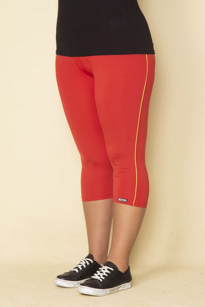 Women's Plus Size Pomegranate Side Stripe Lycra Jersey Leggings Trousers 65n28659