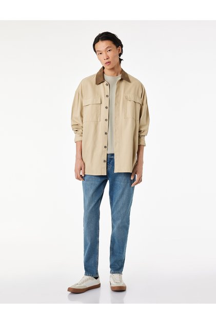 Regular Fit Normal Waist Pocket Tapered Jean Trousers - Joe Jean