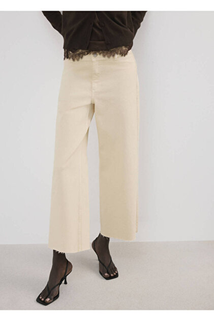 Catherin yüksek belli culotte jean pantolon