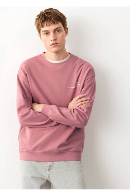 Desenli pamuklu sweatshirt