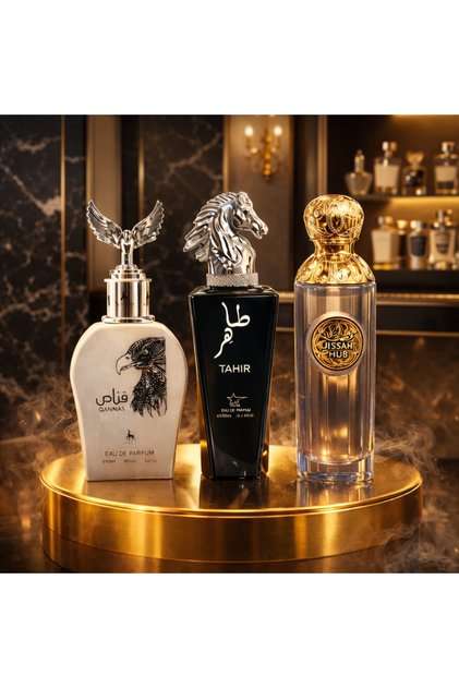 3 PARFUMURI DE BARBATI (QANAS SILVER + TAHIR + QISSAH GRY) 100ML