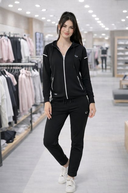 Women's black tracksuit set