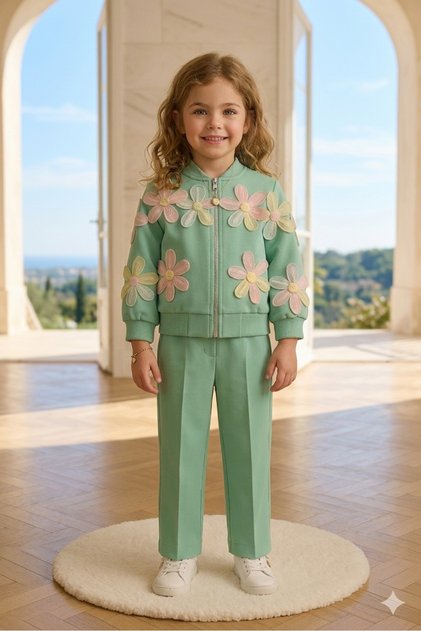 Flowery Girl's Suit
