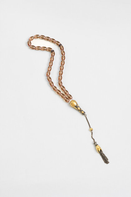 28 cm Silver Prayer Beads with Natural Zultanite Stone