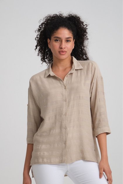 Women's Shirt Linen-Look Comfortable Fit Casual Sporty-Chic Summer Shirt