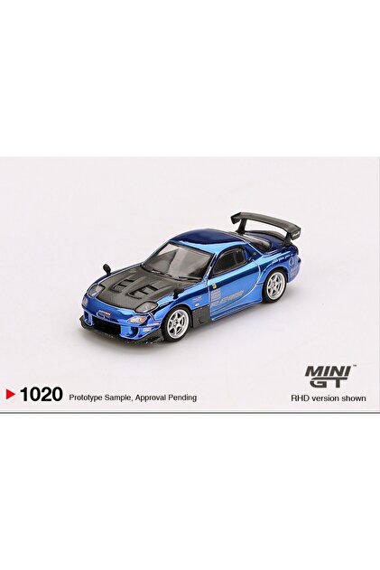 mini gt 1020 Mazda RX-7 RE-Amemiya Chrome Blue 2025 Malaysia