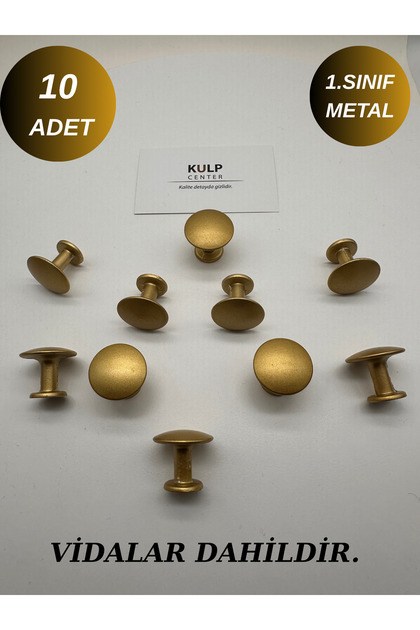 10 ADET Modern Mat Altın 1.Sınıf Düğme Mobilya Çekmece Kulpu Mutfak Dolap Kulbu