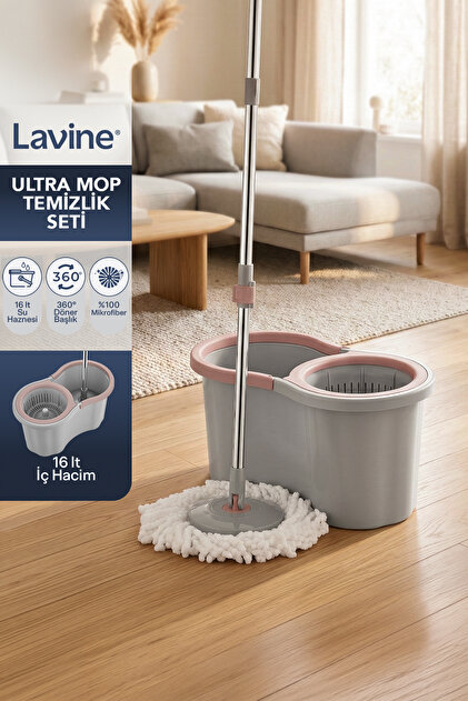 Lavine Ultra Mop Otomatik Temizlik Seti 16lt Döner Başlıklı