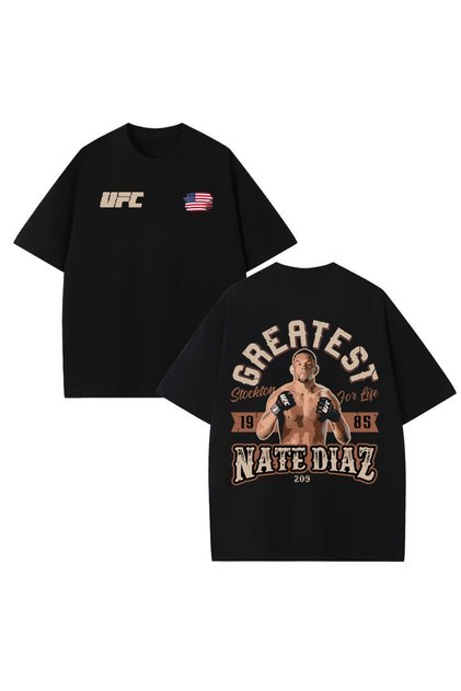 Nate Diaz Ufc Printed Unisex 100% Cotton Oversize T-Shirt