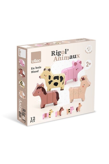 Joc Magnetic Din Lemn - Asambleaza 4 Animale De La Ferma -