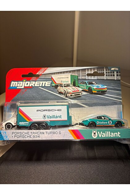 ミニカー PORSCHE TAYCAN TURBO S + PORSCHE 934 Majorette Racing Deluxe Trailer Set Porsche Taycan Turbo S +