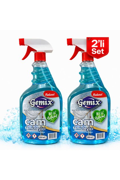Naturel Cam Temizleyici 1000 ml x2 Set – Leke Bırakmaz