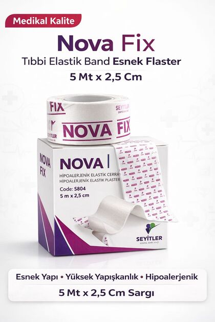 NOVA FİX ELASTİK BAND FİX FLASTER 5 mt X 2,5 cm