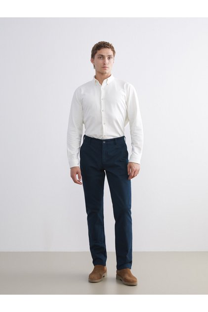 Pantaloni chino din gabardină pentru bărbați, croială standard