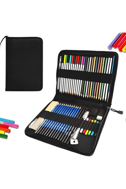 51-Piece Drawing Pencils Set, Sketch Kit Art Supplies for Kids Adults