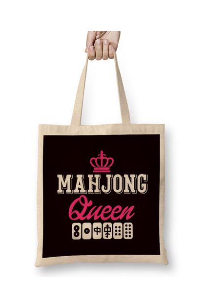 Mahjong Princess Player Board Game Mah-Jongg China Solitaire Tote Bag Long Handle