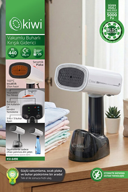 Kiwi KSI-6490 BLDC Vakumlu Buharlı Dikey Kırışıklık Giderici