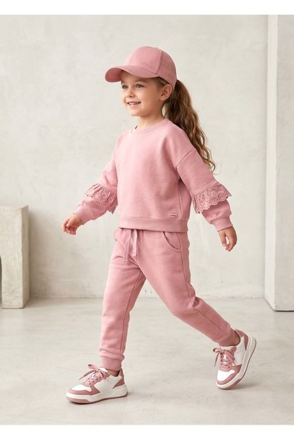 Organic Dried Rose Winter Little Girl's Sweatpants