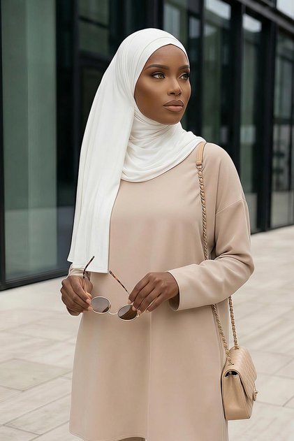 Practical Combed Cotton Shawl, Ps-16, Cream