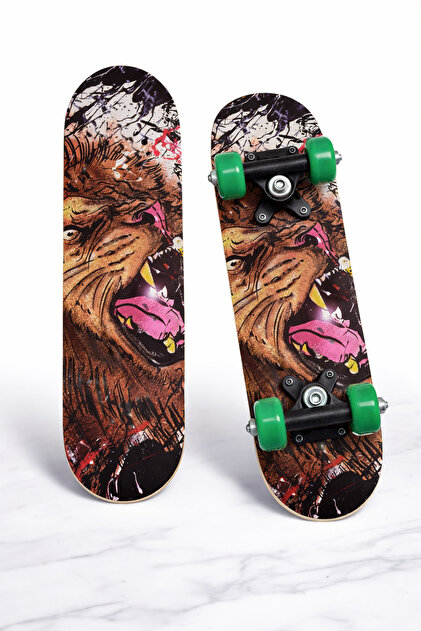 Prlk toys 60 cm Orta Boy Skateboard – Vahşi Aslan Desenli Kaykay