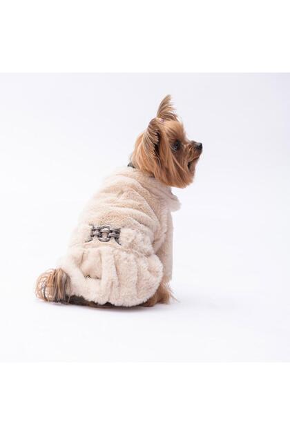 Ekru Paris Ceket Kedi Köpek Ceketi Kedi Köpek Kıyafeti Kedi Köpek Elbisesi