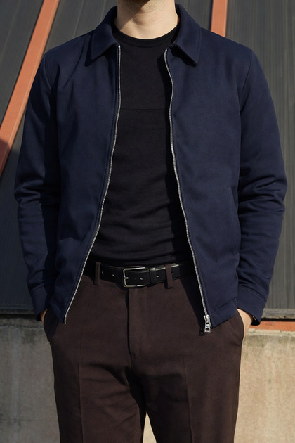 Men'S, Slim-Fit, Shirt Collar, Metal Double Zipper, Old Money Culture, Semi-Coat, Jacket 650
