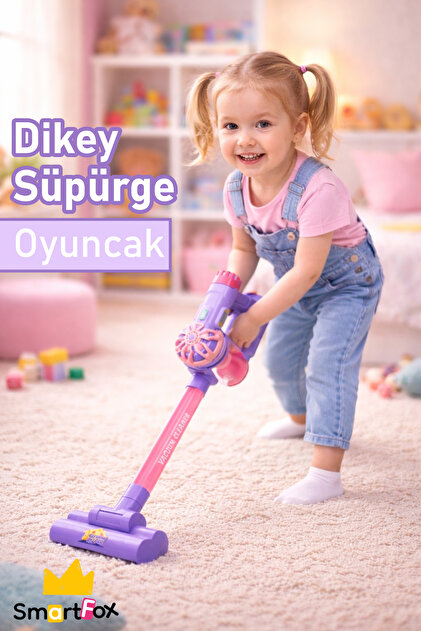 Smartfox 4'ü 1 Arada Oyuncak Dikey Süpürge Sesli Çocuk Süpürgesi