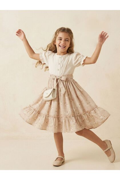 Carved Lace Dress with Bag