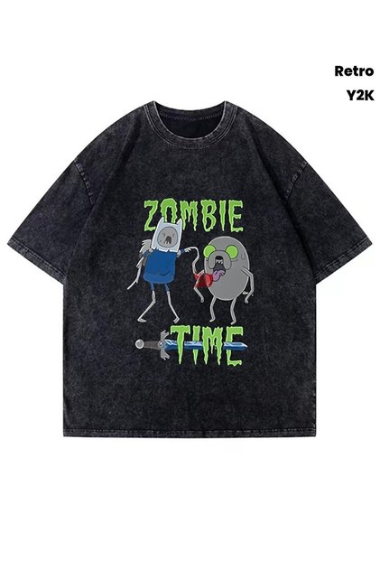 Adventure Time Serries Printed Unisex Oversize Washable T-Shirt