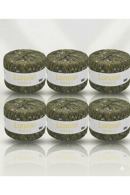 Parla 6 Adet (2951) 25 gr 217 Mt Simli Örgü İpi – %75 Glitter Yarn %25 Payette Sim – Parlak İp
