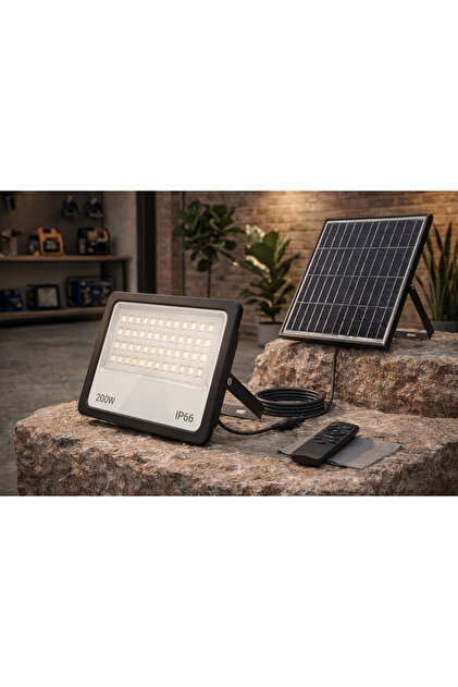 Cata CT 4649 Kumandalı 200W Solar Led Projektör 6400K Beyaz Işık
