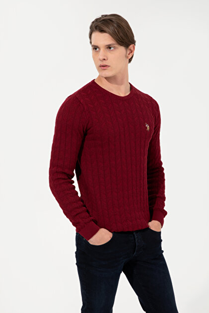 Erkek Bordo Basic Kazak 50251876-VR014