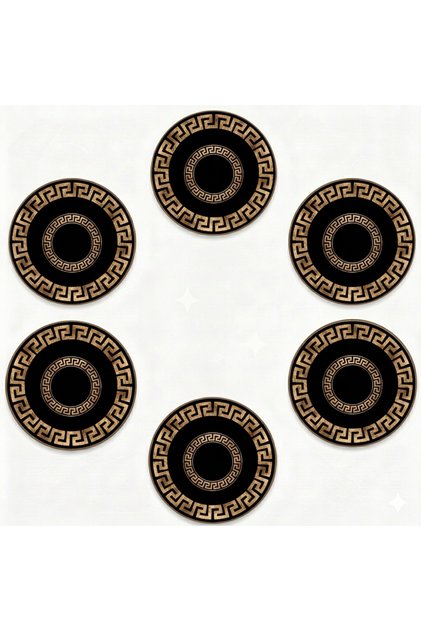Set of 6 Modern Patterned Coasters – with Protection Box
