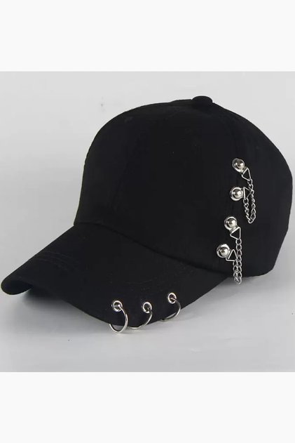 Piercingli Metal Retro Cotton Black Baseball Cap Hat Men/Women (Adjustable at the Back)