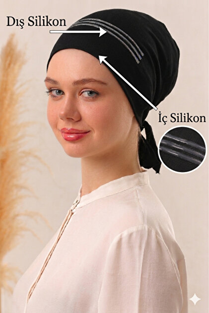 Double Silicone Non-Slip Bonnet - Scarf Shawl Headscarf Non-Slip Bonnet with Non-Slip Tape