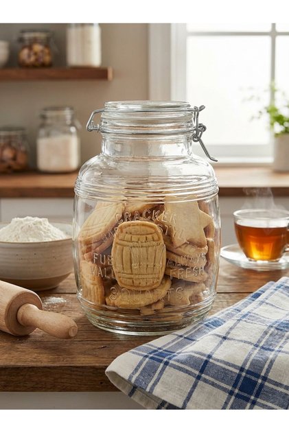 Airtight Glass Jar with Silicone Gasket and Metal Lock, 3.3L